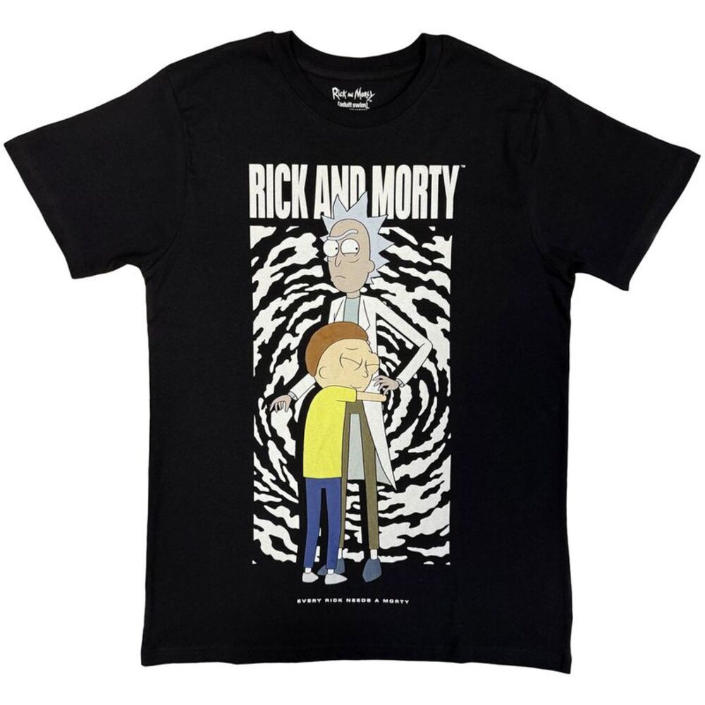 Rick And Morty Unisex Adult Hug T-Shirt / Black